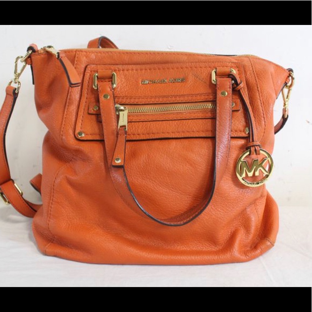 Orange Michael Kors Crossbody Tote